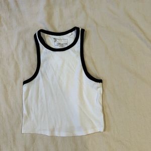 White Tank Top with Black Trim